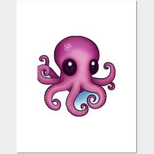 Cute Octopus Drawing Posters and Art